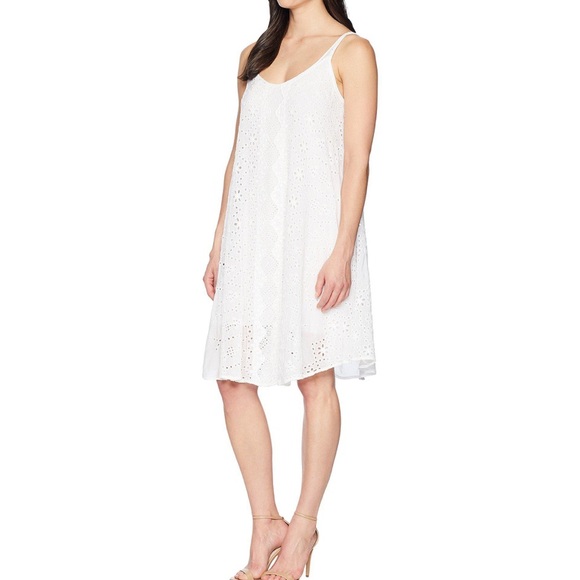 sundance white eyelet high low dress - Picture 1 of 9